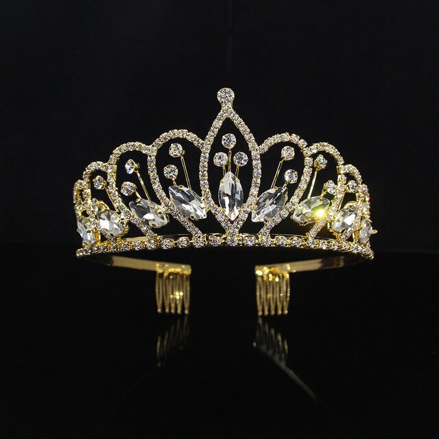 Luxury Crystal Bridal Tiaras Princess Crowns Queen Pageant Prom Gold Rhinestone Women Wedding Hair Accessory-Dollar Bargains Online Shopping Australia