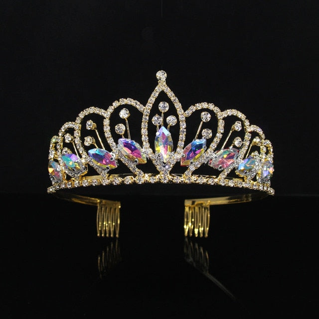 Luxury Crystal Bridal Tiaras Princess Crowns Queen Pageant Prom Gold Rhinestone Women Wedding Hair Accessory-Dollar Bargains Online Shopping Australia