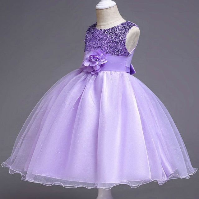 Baby Girls Sequins Flower Party Tutu Dress Clothes Children Girls Wedding Birthday Dress Clothing Infant Kids Christmas Costume-Dollar Bargains Online Shopping Australia