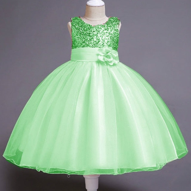 Baby Girls Sequins Flower Party Tutu Dress Clothes Children Girls Wedding Birthday Dress Clothing Infant Kids Christmas Costume-Dollar Bargains Online Shopping Australia