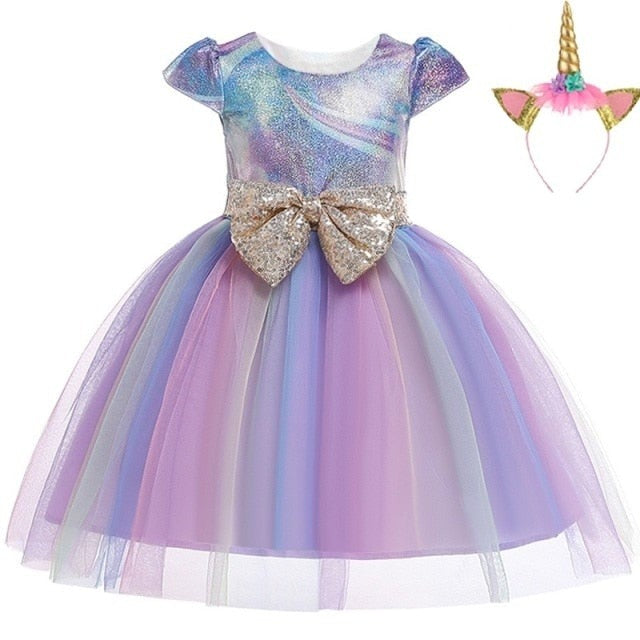 Kids Unicorn Dress for Girls Embroidery Flower Ball Gown Baby Girl Princess Dresses for Party Costumes Children Clothing-Dollar Bargains Online Shopping Australia