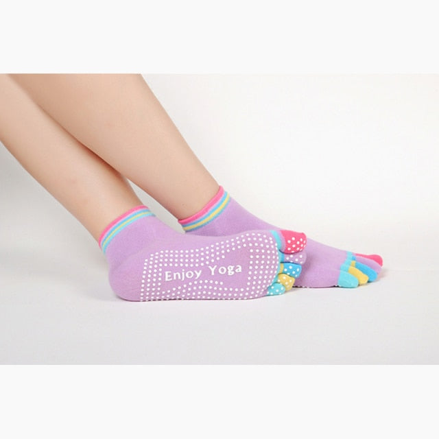 Colorful Women Yoga Socks Non-Slip Ladies Dance Socks Cotton Healthy Sports Five-toed Socks-Dollar Bargains Online Shopping Australia