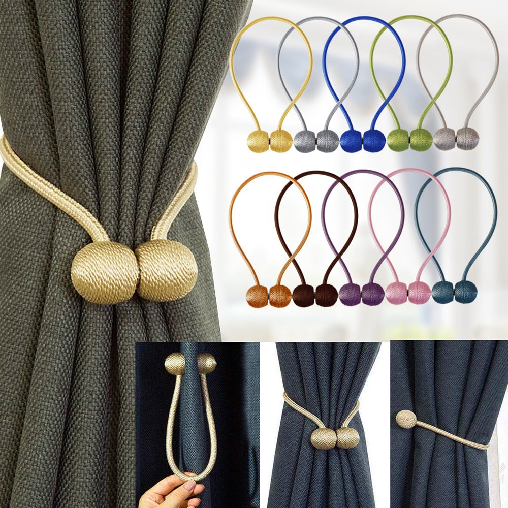 Magnetic Curtain Tieback High Quality Holder Hook Buckle Clip Curtain Tieback Polyester Decorative Home Accessorie-Dollar Bargains Online Shopping Australia