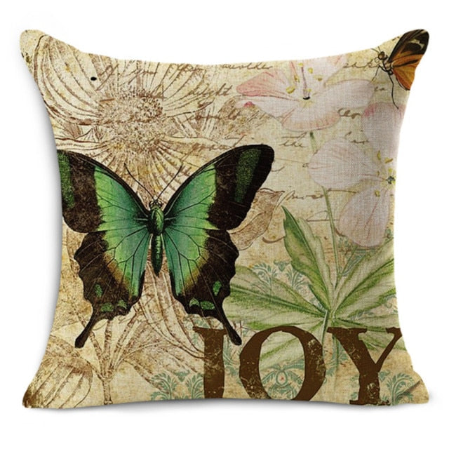 Butterfly cushion Nordic Vintage flower outdoor chair cushions home decor for sofas pillow butterfly printed pillowcase 45x45cm-Dollar Bargains Online Shopping Australia