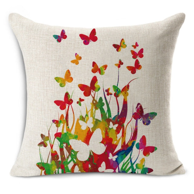 Butterfly cushion Nordic Vintage flower outdoor chair cushions home decor for sofas pillow butterfly printed pillowcase 45x45cm-Dollar Bargains Online Shopping Australia