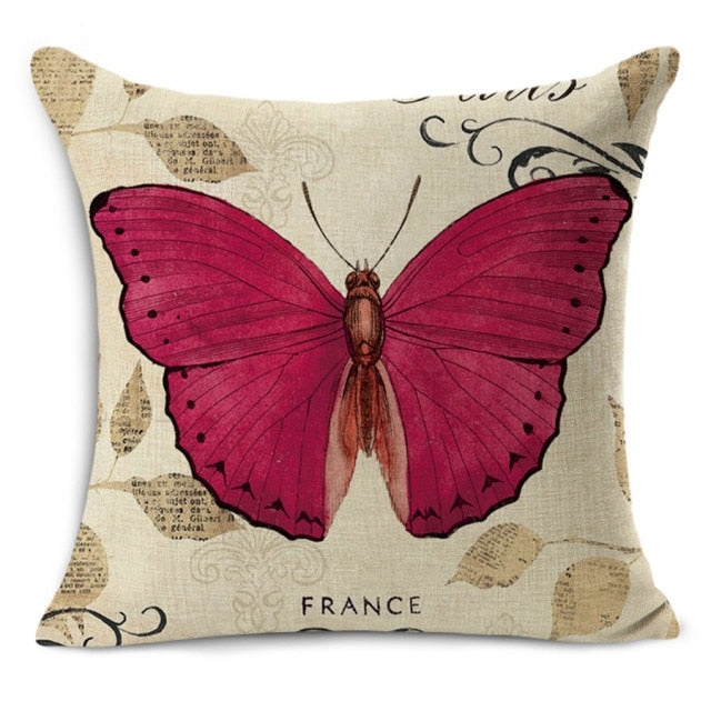 Butterfly cushion Nordic Vintage flower outdoor chair cushions home decor for sofas pillow butterfly printed pillowcase 45x45cm-Dollar Bargains Online Shopping Australia