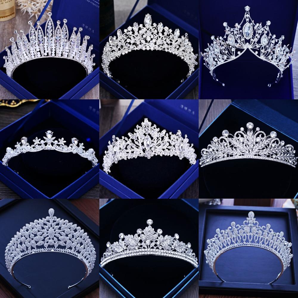 Diverse Silver Color Gold Crystal Crowns Bride tiara Fashion Queen For Wedding Crown Headpiece Wedding Hair Jewelry Accessories-Dollar Bargains Online Shopping Australia