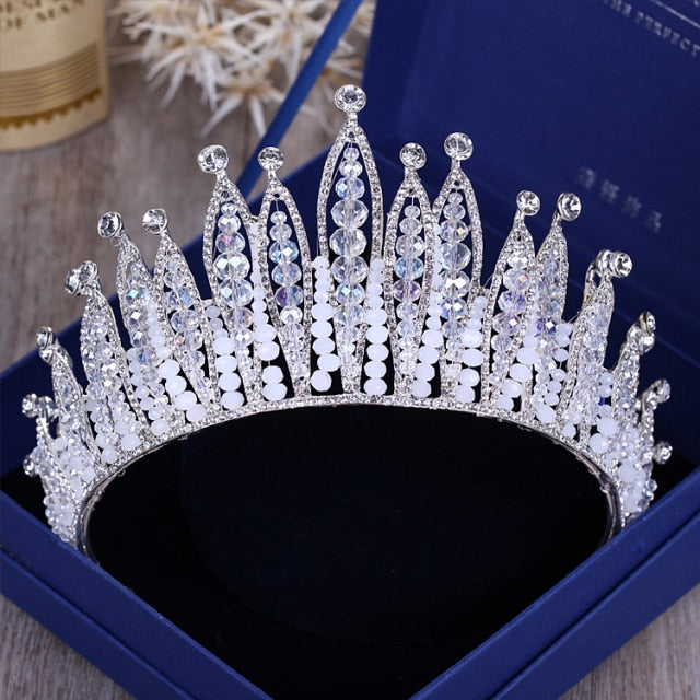 Diverse Silver Color Gold Crystal Crowns Bride tiara Fashion Queen For Wedding Crown Headpiece Wedding Hair Jewelry Accessories-Dollar Bargains Online Shopping Australia