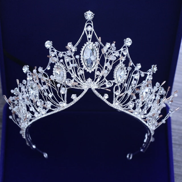 Diverse Silver Color Gold Crystal Crowns Bride tiara Fashion Queen For Wedding Crown Headpiece Wedding Hair Jewelry Accessories-Dollar Bargains Online Shopping Australia