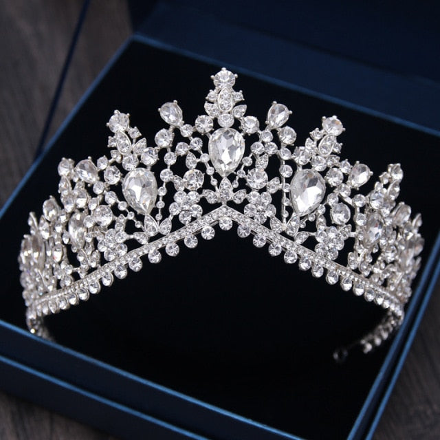 Diverse Silver Color Gold Crystal Crowns Bride tiara Fashion Queen For Wedding Crown Headpiece Wedding Hair Jewelry Accessories-Dollar Bargains Online Shopping Australia