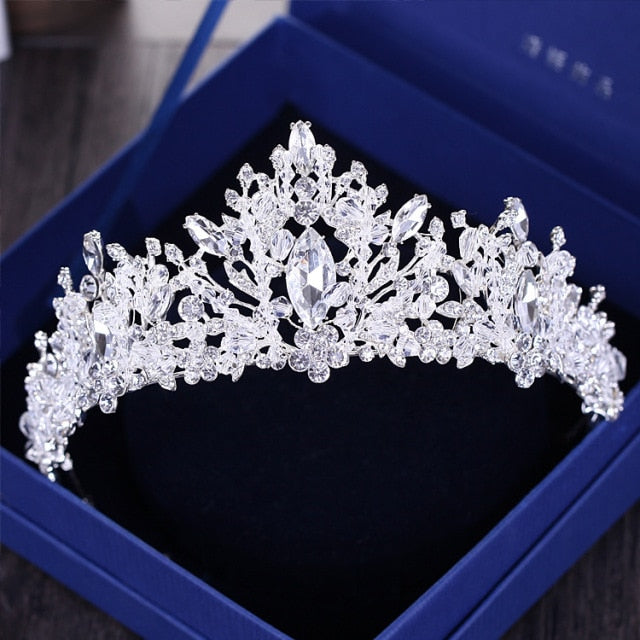 Diverse Silver Color Gold Crystal Crowns Bride tiara Fashion Queen For Wedding Crown Headpiece Wedding Hair Jewelry Accessories-Dollar Bargains Online Shopping Australia