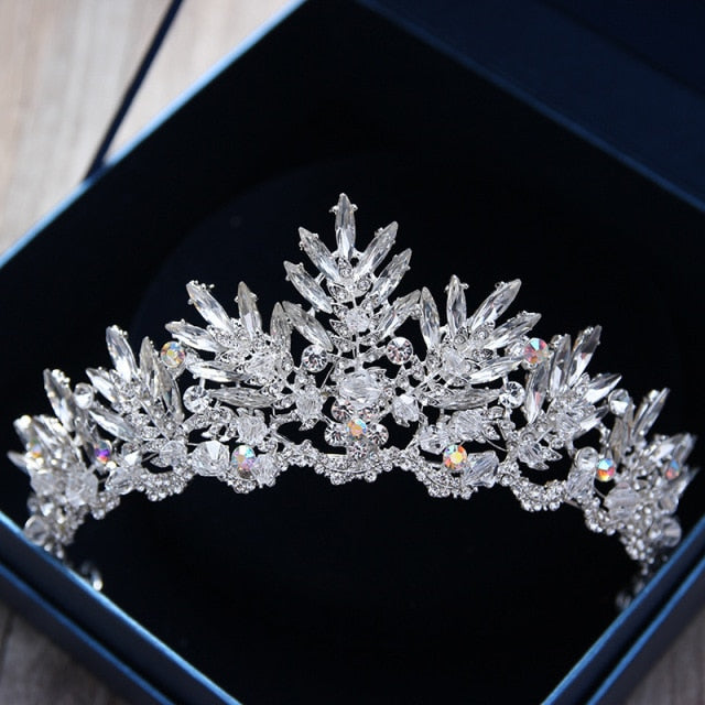 Diverse Silver Color Gold Crystal Crowns Bride tiara Fashion Queen For Wedding Crown Headpiece Wedding Hair Jewelry Accessories-Dollar Bargains Online Shopping Australia