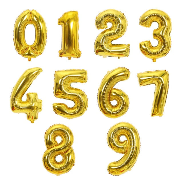 Big Size Gold Sliver Rose Gold Number Balloon Birthday Wedding Party Decorations Foil Balloons Kid Boy toy Baby Shower-Dollar Bargains Online Shopping Australia