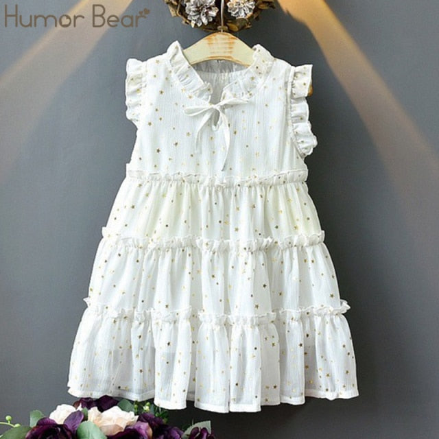 Girls Dress Sleeveless Baby Kids Clothes Summer Children Clothing Leaf Embroidery Girl Clothes Toddler Dresses-Dollar Bargains Online Shopping Australia