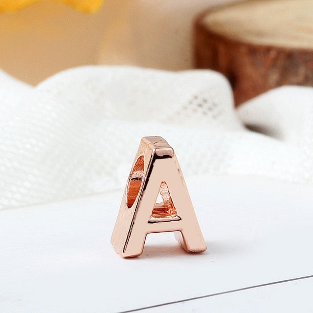 26 Letter Rose Gold Beads Fit Original Pandora Charms For Women DIY Jewelry Christmas Present-Dollar Bargains Online Shopping Australia