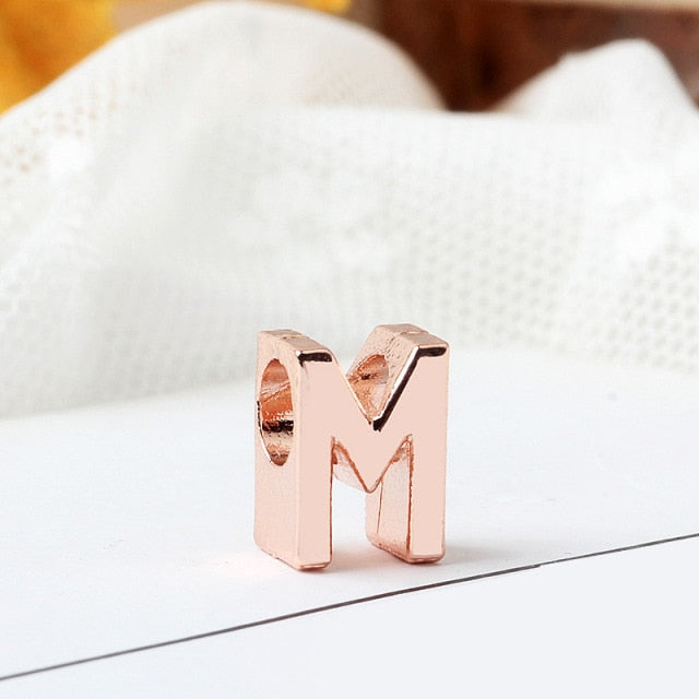 26 Letter Rose Gold Beads Fit Original Pandora Charms For Women DIY Jewelry Christmas Present-Dollar Bargains Online Shopping Australia
