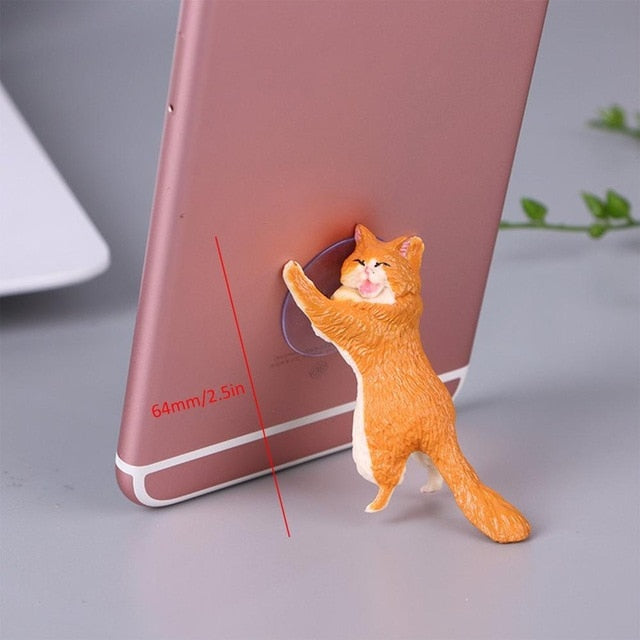 1pc Cat Figurine Miniature Cat Sucker Design Phone Holder mini fairy garden Cartoon statue craft Home Car Decorative Gift-Dollar Bargains Online Shopping Australia