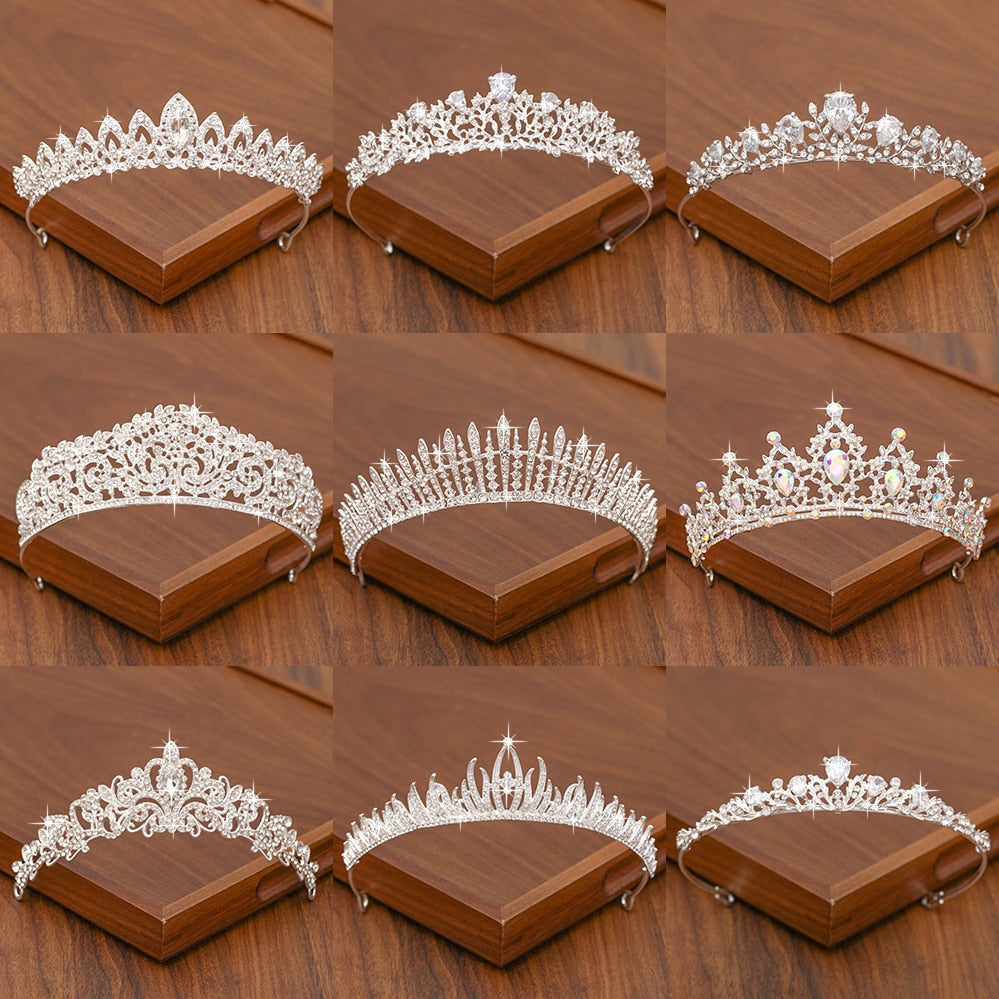 Bridal Tiara Hair Crown Wedding Hair Accessories For Women Silver Color Crown For Bridal Crowns And Tiara Women Accessories Gift-Dollar Bargains Online Shopping Australia