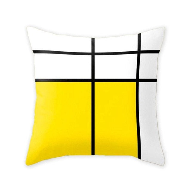 Geometric Yellow Pillowcase Decorative Cushion For Sofa DIY Printed Pillow Chair Car Cushion Christmas Home Decoration-Dollar Bargains Online Shopping Australia