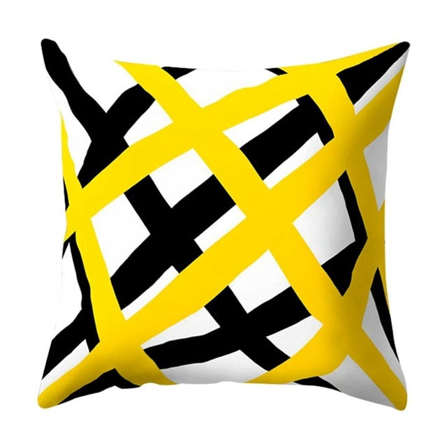 Geometric Yellow Pillowcase Decorative Cushion For Sofa DIY Printed Pillow Chair Car Cushion Christmas Home Decoration-Dollar Bargains Online Shopping Australia