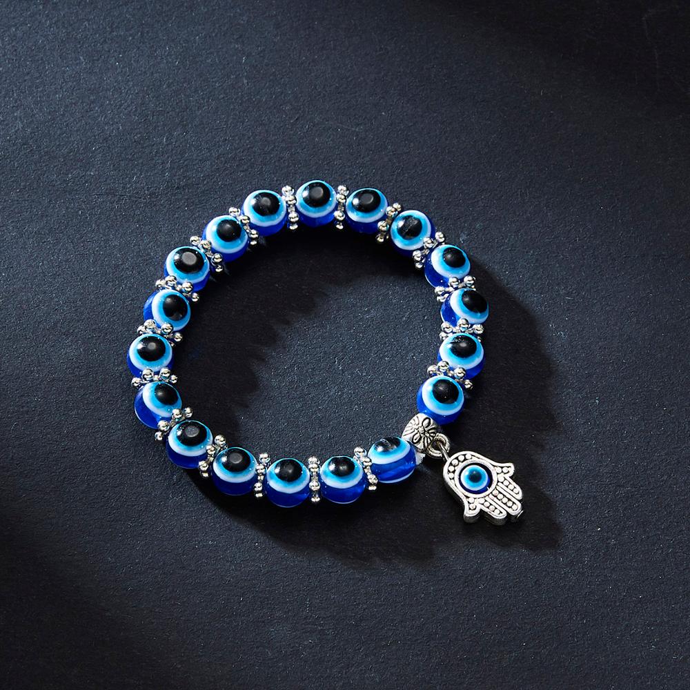 Lucky Evil Eye Bracelets Blue Evil Eye Bead Bracelet Men Women Handmade Lucky Jewelry Charm Bracelet-Dollar Bargains Online Shopping Australia