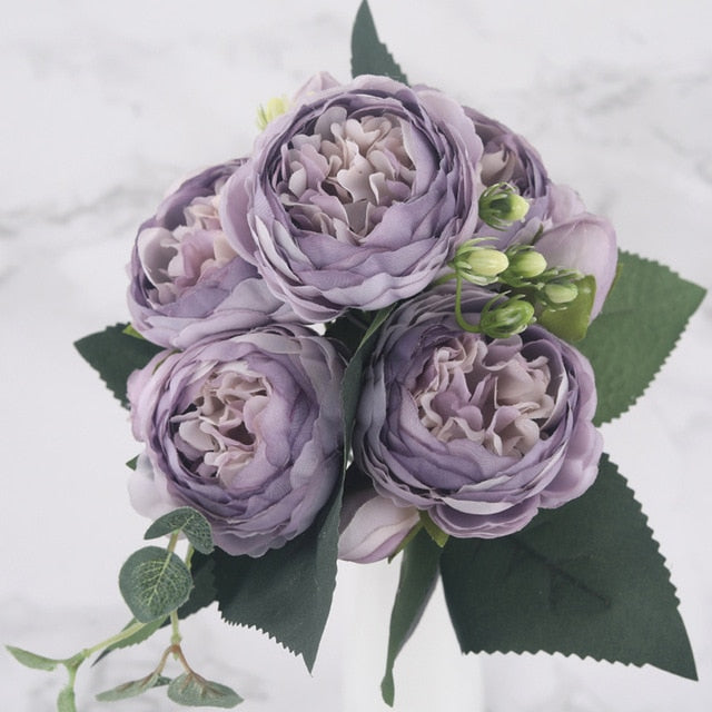 30cm Rose Pink Silk Peony Artificial Flowers Bouquet Home Wedding Decoration indoor-Dollar Bargains Online Shopping Australia