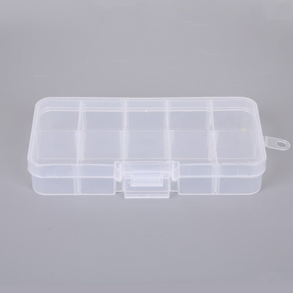 10 Slots Plastic Storage Jewelry Box Compartment Adjustable Container for Beads Earring Box for Jewelry Rectangle Box Case-Dollar Bargains Online Shopping Australia