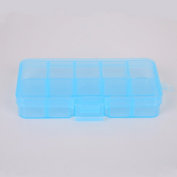 10 Slots Plastic Storage Jewelry Box Compartment Adjustable Container for Beads Earring Box for Jewelry Rectangle Box Case-Dollar Bargains Online Shopping Australia