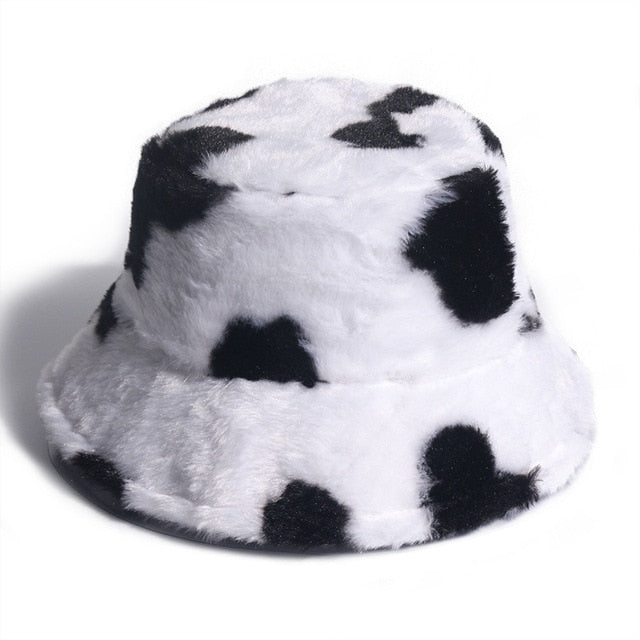 Winter Outdoor Vacation Lady Panama Black Solid Thickened Soft Warm Fishing Cap Faux Fur Rabbit Bucket Hat For Women-Dollar Bargains Online Shopping Australia