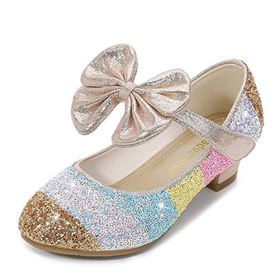 Girls Leather Shoes Princess Shoes Children Shoes round-Toe Soft-Sole Big girls High Heel Princess Crystal Shoes Single Shoes-Dollar Bargains Online Shopping Australia