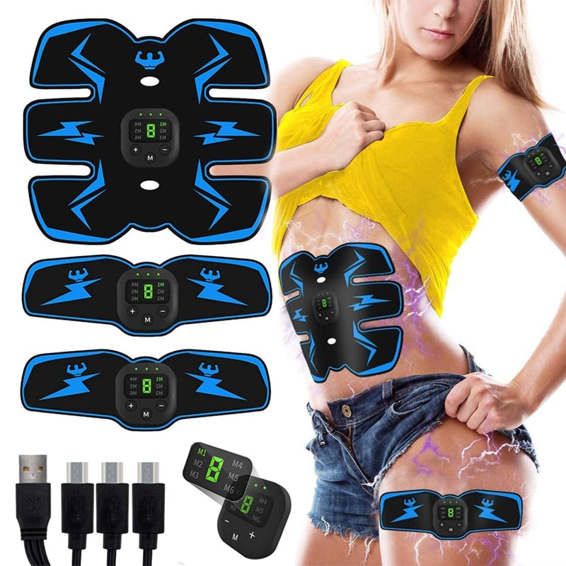 Abdominal Muscle Stimulator Trainer EMS Abs Wireless Leg Arm Belly Exercise Electric Simulators Massage Press Workout Home Gym-Dollar Bargains Online Shopping Australia