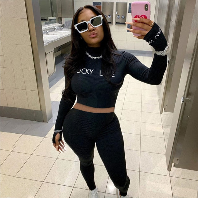 2 Two Piece Set Women Outfits Activewear Fitness Elastic Crop Top Leggings Women Matching Set Tracksuit Female-Dollar Bargains Online Shopping Australia