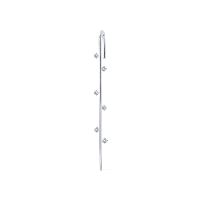925 Silver Zircon Stud Earrings For Women Ear Bone Climber Clip Diagonal Piercing Chain Pin Ear Wrap Crawler Hook Earring-Dollar Bargains Online Shopping Australia