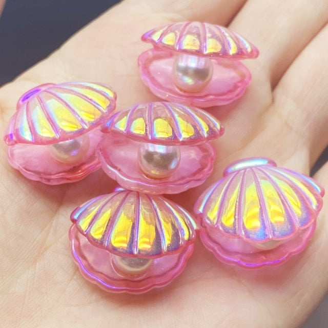 10Pcs Kawaii Cute Color Plated Pearl Shells Flat Back Resin Cabochons Scrapbooking DIY Jewelry Craft Decoration Accessorie-Dollar Bargains Online Shopping Australia