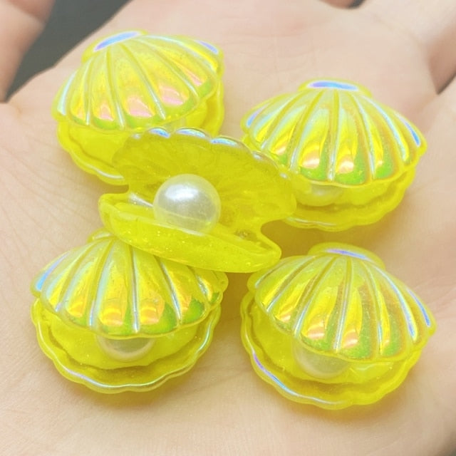 10Pcs Kawaii Cute Color Plated Pearl Shells Flat Back Resin Cabochons Scrapbooking DIY Jewelry Craft Decoration Accessorie-Dollar Bargains Online Shopping Australia