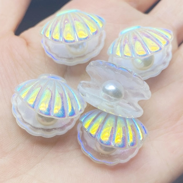 10Pcs Kawaii Cute Color Plated Pearl Shells Flat Back Resin Cabochons Scrapbooking DIY Jewelry Craft Decoration Accessorie-Dollar Bargains Online Shopping Australia