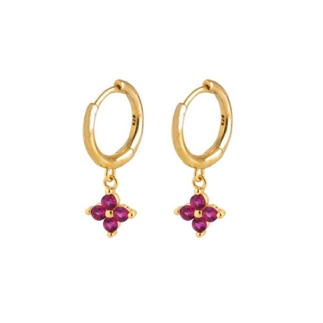925 Sterling Silver Rose Red Crystal Series Stud Earrings For Women Cubic Zirconia Jeweled Butterfly Flower Ear Stud Gift-Dollar Bargains Online Shopping Australia