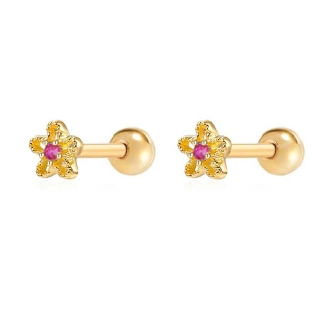 925 Sterling Silver Rose Red Crystal Series Stud Earrings For Women Cubic Zirconia Jeweled Butterfly Flower Ear Stud Gift-Dollar Bargains Online Shopping Australia