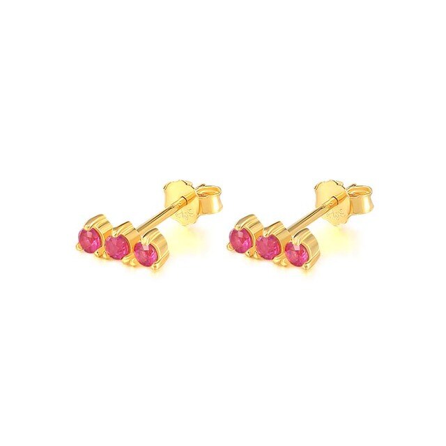925 Sterling Silver Rose Red Crystal Series Stud Earrings For Women Cubic Zirconia Jeweled Butterfly Flower Ear Stud Gift-Dollar Bargains Online Shopping Australia