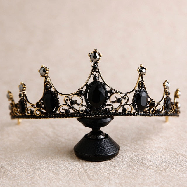 bride retro black crystal crown queen tiara brides wedding jewelry hair accessories-Dollar Bargains Online Shopping Australia