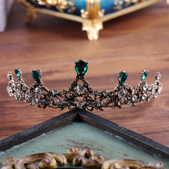 bride retro black crystal crown queen tiara brides wedding jewelry hair accessories-Dollar Bargains Online Shopping Australia