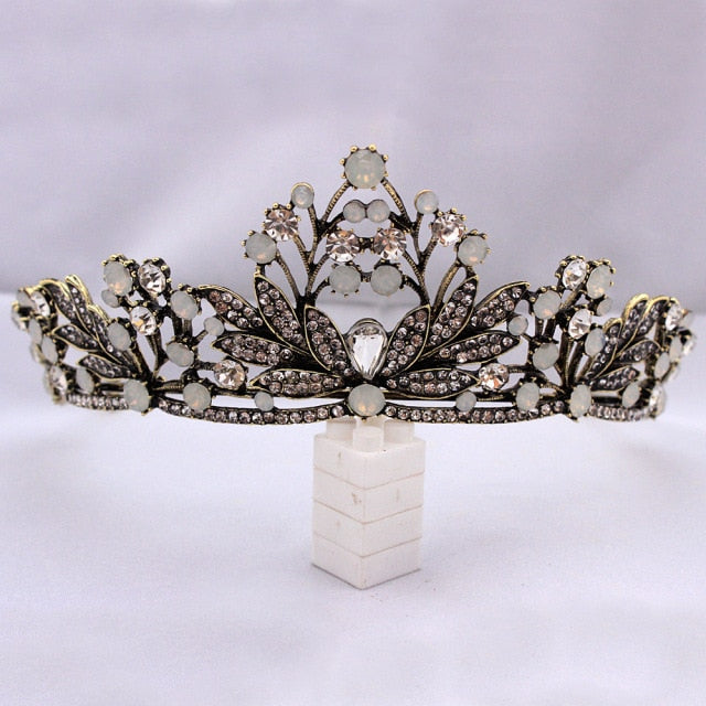 bride retro black crystal crown queen tiara brides wedding jewelry hair accessories-Dollar Bargains Online Shopping Australia