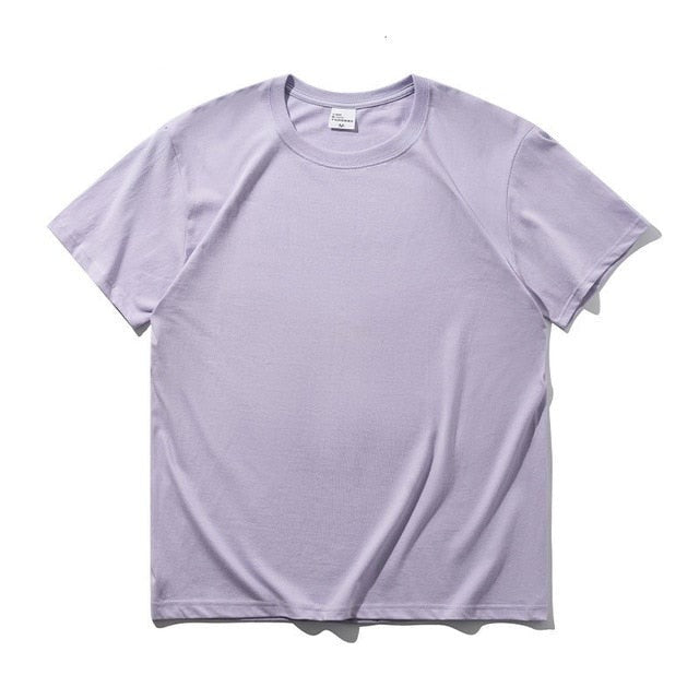 Combed Cotton Short Sleeve T-shirt Men Summer Casual Tshirt Women Basic Harajuku Soft T Shirt Tops Tee-Dollar Bargains Online Shopping Australia