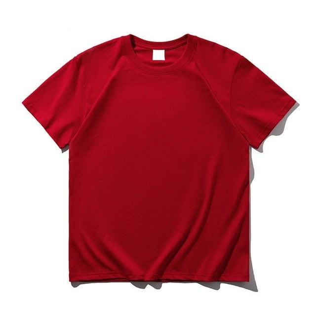 Combed Cotton Short Sleeve T-shirt Men Summer Casual Tshirt Women Basic Harajuku Soft T Shirt Tops Tee-Dollar Bargains Online Shopping Australia