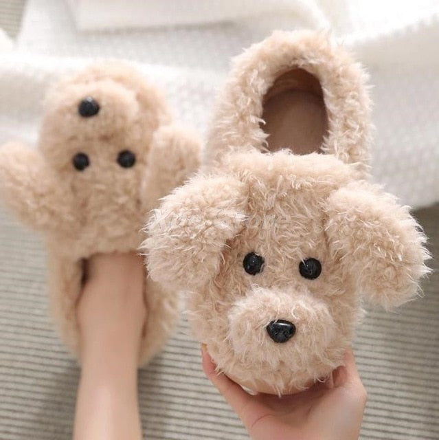 Teddy Bear women plush slippers Cartoon Cute Bear House Slipper Furry Faux Fur Slides Woman Furry Flip Flop Shoes-Dollar Bargains Online Shopping Australia