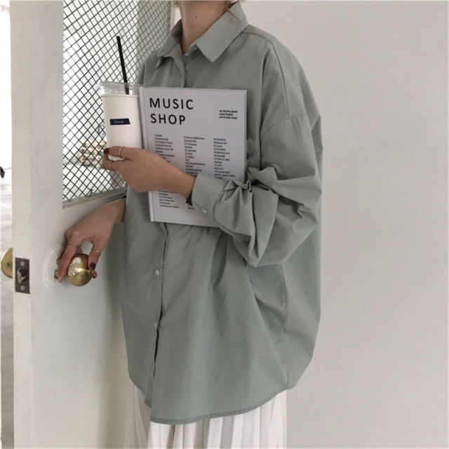 Solid Blouse Loose Casual Vacation All-Match Women Tops Shirts Blusas Camisas Mujer 4 Colors-Dollar Bargains Online Shopping Australia