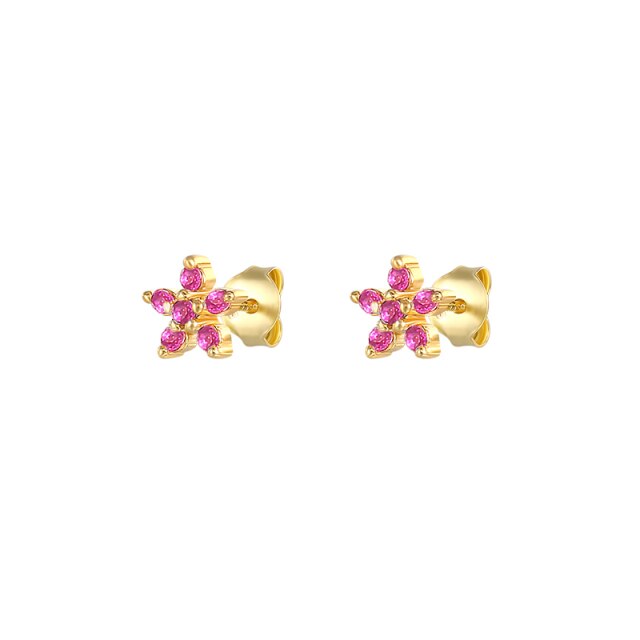 925 Sterling Silver Rose Red Crystal Series Stud Earrings For Women Cubic Zirconia Jeweled Butterfly Flower Ear Stud Gift-Dollar Bargains Online Shopping Australia