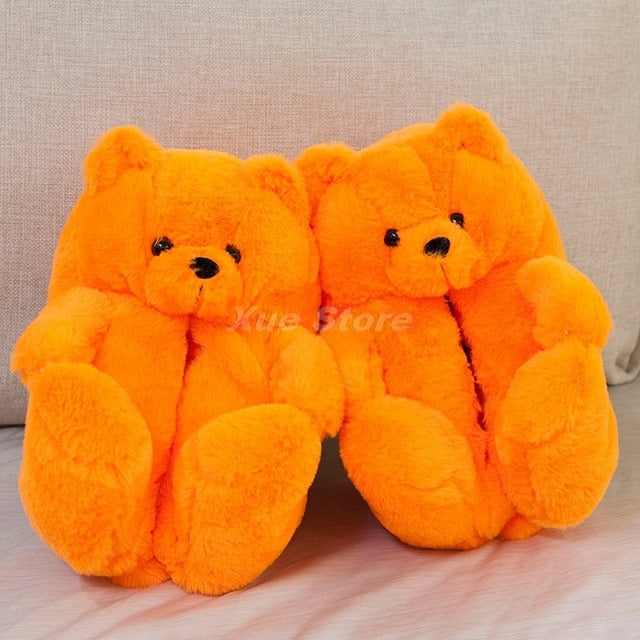 Teddy Bear women plush slippers Cartoon Cute Bear House Slipper Furry Faux Fur-Dollar Bargains Online Shopping Australia