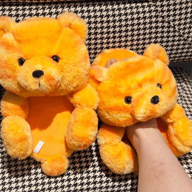 Teddy Bear women plush slippers Cartoon Cute Bear House Slipper Furry Faux Fur-Dollar Bargains Online Shopping Australia