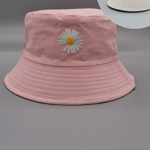 Double-side Unisex Harajuku Bucket Hat Fishing Outdoor Cap women Bucket fishing Hats Sunscreen Daisy embroidery fisherman hat-Dollar Bargains Online Shopping Australia